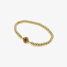 Gold Ball Stretch Bracelet | Evil Eye Link