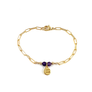 Aquarius Zodiac Amethyst Chain Bracelet