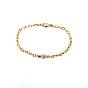 Diamond Paper Clip Chain Bracelet | Aries Birthstone