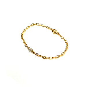 Diamond Paper Clip Chain Bracelet | Aries Birthstone