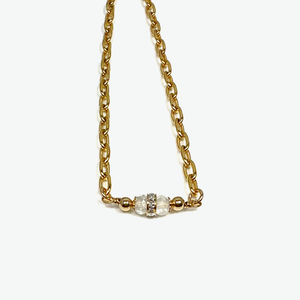 Diamond Paper Clip Chain Necklace | Aries Birthstone