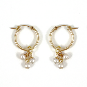 Pearl Hoop Earrings | Cancer Birthstone