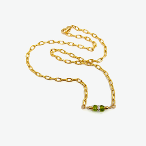 Diamond Paper Clip Chain Necklace | Leo Birthstone