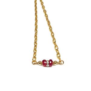 Diamond Paper Clip Chain Necklace | Libra Birthstone