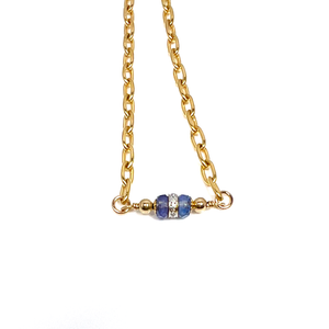 Diamond Gold Paper Clip Chain Necklace | Sagittarius Birthstone