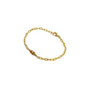 Diamond Paper Clip Chain Bracelet | Scorpio Birthstone
