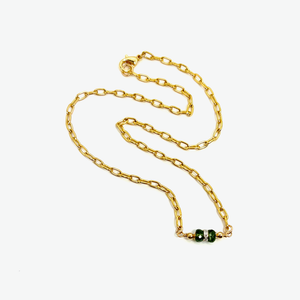 Diamond Paper Clip Chain Necklace | Taurus Birthstone