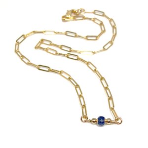 Paper Clip Chain Necklace | Virgo Birthstone